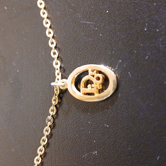 AUTHENTIC CHRISTIAN DIOR GOLD TONE NECKLACE AND PENDANT - Picture 1 of 6